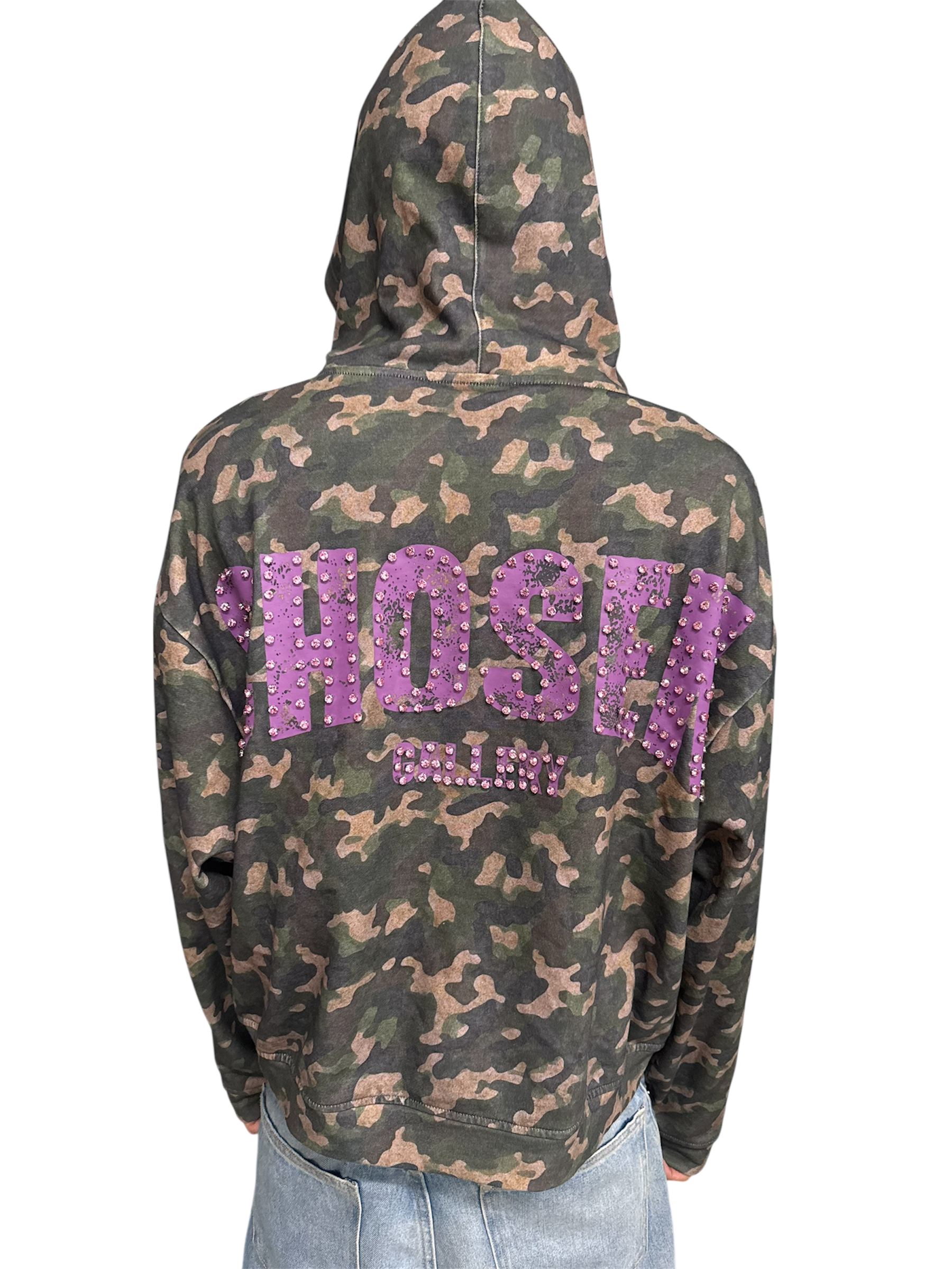 Camo gemstone zip up